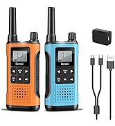 Derebir Walkie Talkies Long Range for Adults-2 Pack Rechargeable Walkie Talkies 22 FRS Channels 2...