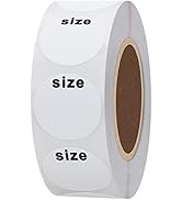 Hybsk White Blank Clothing Size Stickers 1 Inch Round Adhesive Labels for Apparel Retail Total 50...
