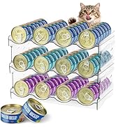 Cat Food Can Organizer, Can Organizer for Pantry, Transparent Cat Food Storage Container Holds 96...