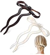 FRCOLOR 2 Pcs French Hair Pins U Shaped Bow Hairpin for Styling Hair Stick for Buns and Updos for...