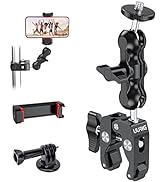 UURIG Super Clamp 360° Ballhead Magic Arm Double Ball Head Adapter Camera Clamp Mount with 1/4"-2...