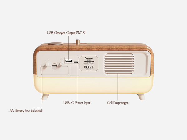 DRM, White noise, bluetooth, sleep machine, clock,