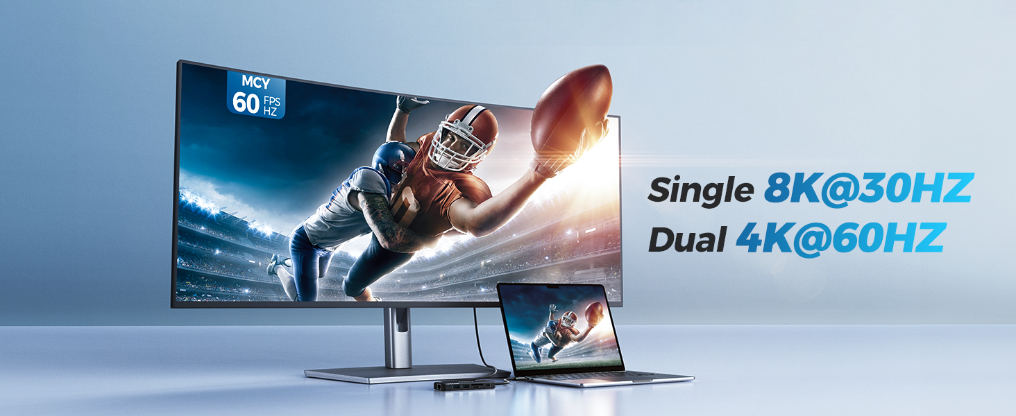 single 8k,dual 4k @60HZ usb c dock hub