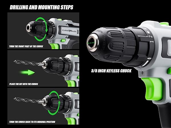 3/8 Inch Keyless Chuck 