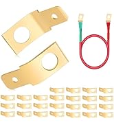 25 PCS Non Insulated Solderless Disconnect Adapters, Quick Disconnect Connectors Stud Brass Male ...