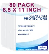 Aegero 80 Pack Clear Sheet Protectors, 8.5 x 11 inch Page Protectors for 3 Ring Binder,Top Loadin...