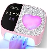 LimeGirl UV LED Nail Lamp Kit for Gel Polish Professional Fast Curing Pink Dryer Light Set with 4...