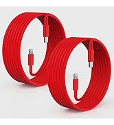 2Pack Red Fast Charger Cable 10ft [Apple MFi Certified], USB Type C to Lightning Cable 10 Foot fo...