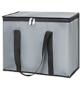 CIVJET 1-Pack Insulated Reusable Grocery Bags, X-Large Insulated Food Delivery Bag for Doordash/C...