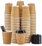SIUQ 90 Pack - 12 oz Disposable Coffee Cups with Lids and Straws,To go Coffee Cups,Insulated Corr...