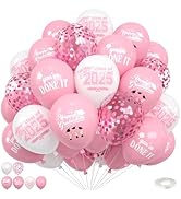 Pink and White Graduation Balloons,12 Inch Print 2025 Graduation You've Done It Happy Graduate Ba...