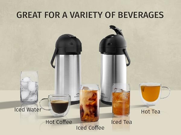 beverage dispenser for coffee, hot water, hot chocolate, iced tea, hot tea, hot water