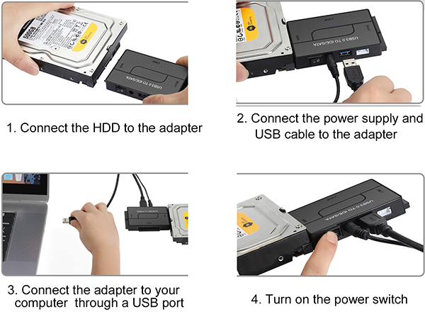 USB 3.0 to 3 Ports HDD / SSD Adapter
