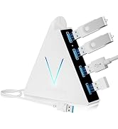JoyReken USB 3.0 Hub,4 Port USB Hub Tower,2ft Cable USB Splitter for Laptop,PC, PS4,PS5,Xbox,Mous...