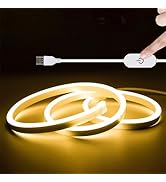 XINGZHI 16.4FT Warm Neon Light Strip, 5V USB Led Strip Lights with Touch Controller, Flexible Neo...