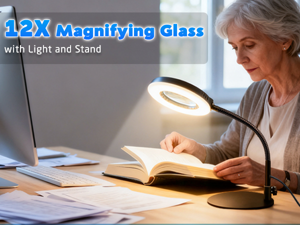 magnifying glass with light