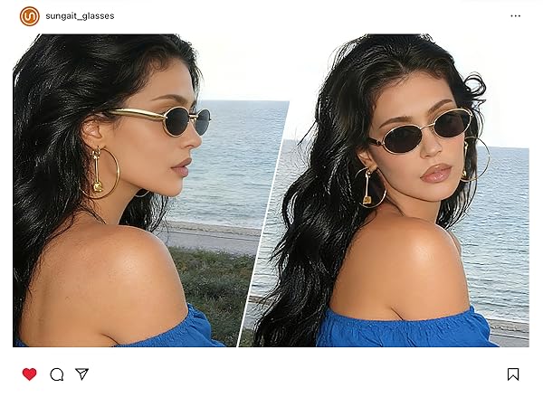 Vintage Luxury Oval Sunglasses for Women Polarized