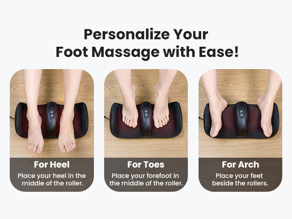Foot Massager with Heat &amp;amp; Foot Roller, Shiatsu Calf Leg Massager for Circulation and Neuropathy