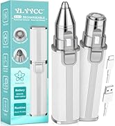YLYYCC Nose Hair Trimmer for Women Men, Electric 2 in 1 Face Shaver and Eyebrow Trimmer, White Re...