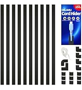 Delamu 157in Cord Covers for Wires on Wall, Cord Hider for 1 Cord, Paintable Cable Hider, Cable M...