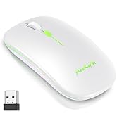 AooKoNi Wireless Bluetooth Mouse, Rechargeable USB Optical Mouse, LED Slim Dual Mode(Bluetooth 5....