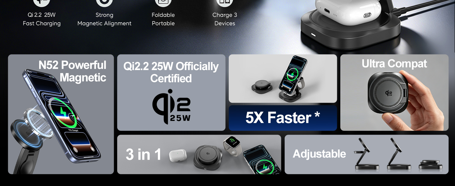 3 in 1 magnetic wireless charger