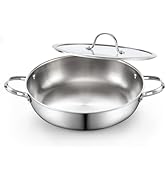 Cooks Standard Multi-Ply Clad Stainless Steel Wok Stir Fry Pan with Glass Lid, 12-inch large Stai...