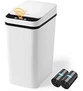 LJIACLEA Bathroom Trash Can Automatic Touchless 2.6 Gallon Small Smart Trash Cans with Lid Slim G...