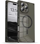 IAIYOXI Rectangle Edge Magnetic Clear Case for iPhone 16 Pro Max, Compatible with MagSafe, Full C...