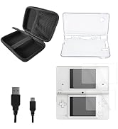 JDGPOKOO 5 in 1 Accessories Kit for Nintendo DSi, Carrying Case for NDSi, Clear Shell Case, 2 Set...