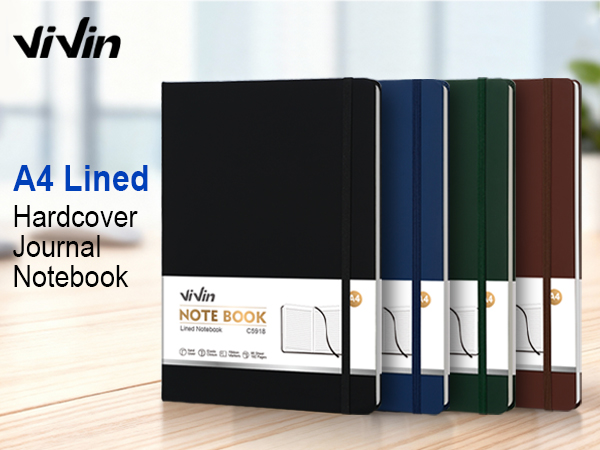 A4 Lined Hardcover Journal Notebook