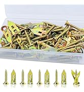80 Pcs Self-Drilling Anchors, Anchor(0.47X1.18inch) and Screws for Heavy Duty, Metal Screw Anchor...