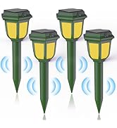 Solar-Energy Mouse Repellent with Screw-Shape Stakes Outdoor, Waterproof Solar Ultrasonic Mole Re...