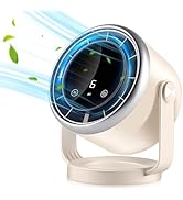 Desk Fan with Battery Operated, Quiet Digital Display Portable Fan 360°Rotate, Whole Room Air Cir...