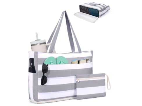 grey beach bag
