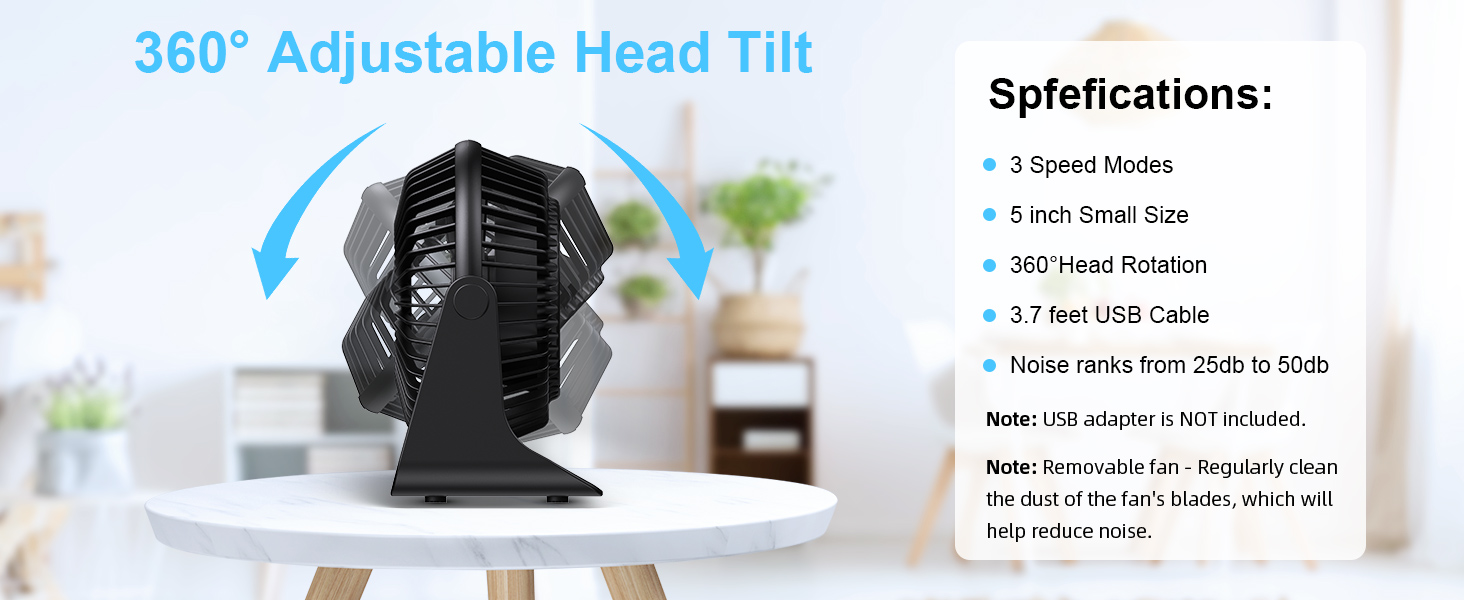 360° adjustable head tilt