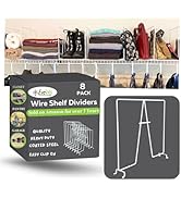 Evelots Tall Wire Shelf Dividers -8 Pack- Closet Storage &amp; Organization for Office/Pantry/Garage ...