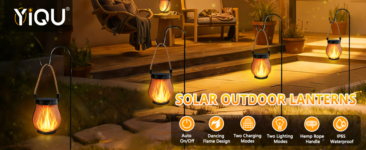 Solar Lantern Lights Outdoor Waterproof