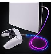 playvital 3.28FT Illuminated Charging Cable for ps5 Controller, USB Type C Charging Cord for Game...