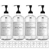 Sunrise Premium 16 OZ Clear Glass Soap Dispenser with Pump, Hand and Dish Soap Dispenser Set for ...