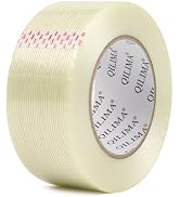 QILIMA Mono Filament Strapping Tape, Heavy Duty Transparent Reinforced Fiberglass Tape,2 Inch x 5...