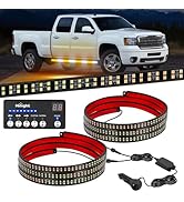 Nilight 2PCS 70 Inch Emergency Strobe Light Strip with Controller 864 LED Amber White Running Boa...