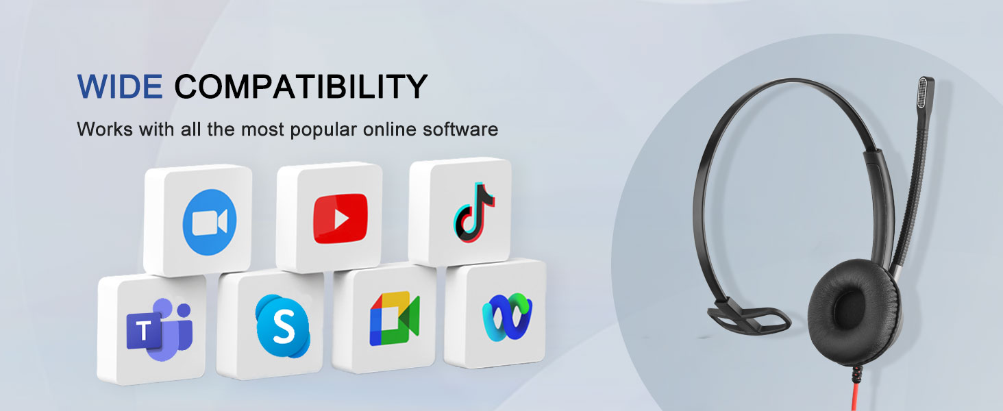 headset for Teams, Zoom, Skype, Google meets