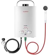 GasBRUH Tankless Water Heater Outdoor, 1.58 GPM, 6L Portable Propane Camping Water Heater with Ov...