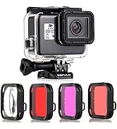 GEPULY Waterproof Housing Case with Diving Filters for GoPro Hero 5 6 7 Black Hero (2018) Cameras...