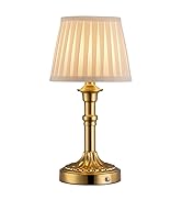 KDG Cordless Portables Table Lamp, LED Fabric Shade Small Desk Lamps, 4000mAh Battery Powered Lig...