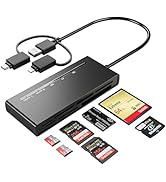 Memory Stick Pro Duo Adapter - 4-in-1 Metal Multi Card Reader with Triple Lightning/USB-C/USB-A