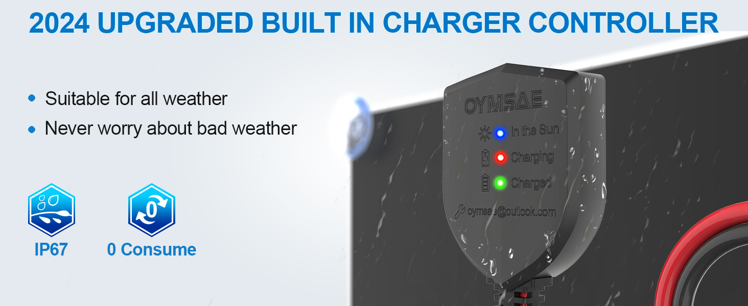 OYMSAE 5W 12V Solar Car Battery Charger Portable Waterproof Solar Power Battery Charger