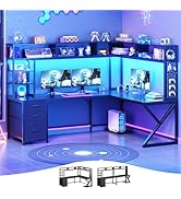 SEDETA L Shaped Gaming Desk with Storage Shelves and Hutch, Convertible 94.5