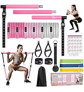 Bbtops Pilates Bar Kit with Resistance Bands,Pilates Bar with Stackable Bands Workout Equipment f...